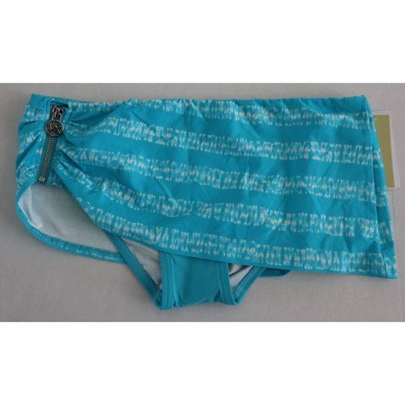Michael Kors MM4J477 Women Sz M Turquoise Skirted Hipster Bikini Swim Bottom $90 - Picture 4 of 7